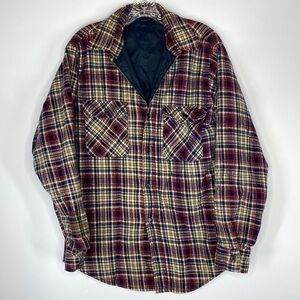 Vintage The Men's Shop JCPenney Quilt Lined Flannel Button Up Shirt Shacket M